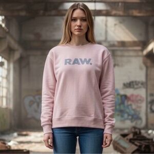 G Star Raw Pink Straight Fit Sweatshirt Size Small